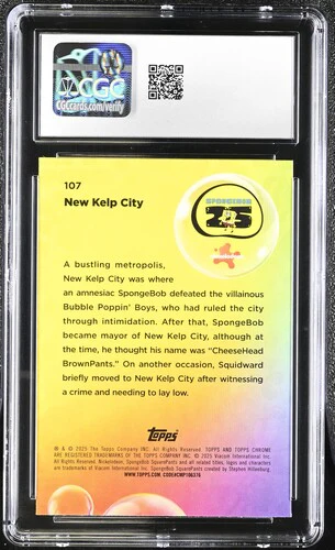 NEW KELP CITY SPONGEBOB CHROME #107 2025 ENGLISH CGC GEM MINT 10 - Image 2