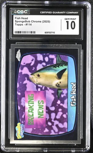 FISH HEAD SPONGEBOB CHROME #114 2025 ENGLISH CGC GEM MINT 10