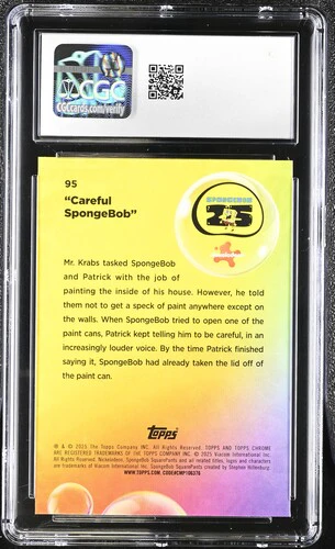CAREFUL SPONGEBOB SPONGEBOB CHROME #95 2025 ENGLISH CGC GEM MINT 10 - Image 2