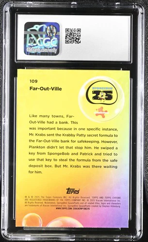 FAR-OUT-VILLE SPONGEBOB CHROME #109 2025 ENGLISH CGC GEM MINT 10 - Image 2