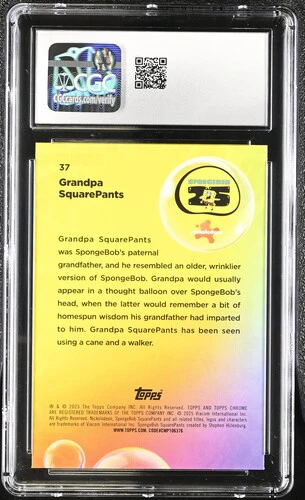 GRANDPA SQUAREPANTS SPONGEBOB CHROME #37 2025 ENGLISH CGC GEM MINT 10 - Image 2