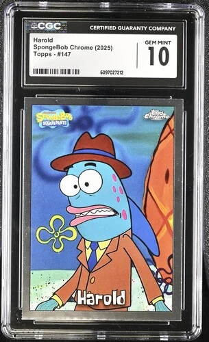 HAROLD SPONGEBOB CHROME #147 2025 ENGLISH CGC GEM MINT 10