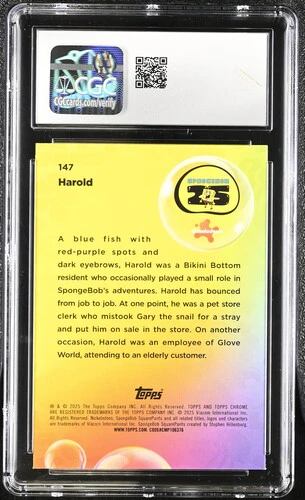 HAROLD SPONGEBOB CHROME #147 2025 ENGLISH CGC GEM MINT 10 - Image 2