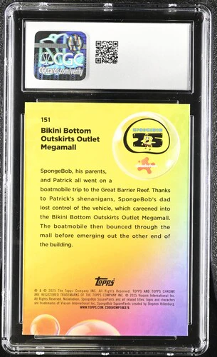 BIKINI BOTTOM OUTSKIRTS MEGAMALL SPONGEBOB CHROME #151 2025 ENGLISH CGC GEM MINT 10 - Image 2
