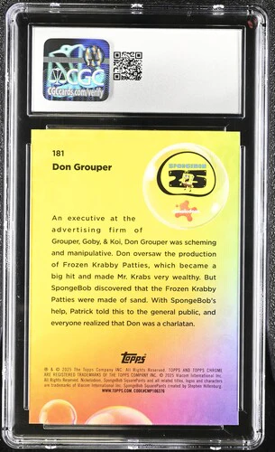 DON GROUPER SPONGEBOB CHROME #181 2025 ENGLISH CGC GEM MINT 10 - Image 2