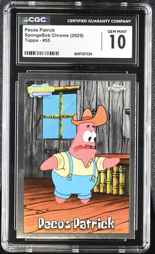 PECOS PATRICK SPONGEBOB CHROME #55 2025 ENGLISH CGC GEM MINT 10