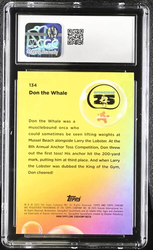 DON THE WHALE SPONGEBOB CHROME #134 2025 ENGLISH CGC GEM MINT 10 - Image 2