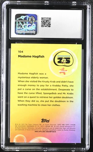 MADAME HAGFISH SPONGEBOB CHROME #104 2025 ENGLISH CGC GEM MINT 10 - Image 2