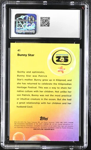 BUNNY STAR SPONGEBOB CHROME #41 2025 ENGLISH CGC GEM MINT 10 - Image 2