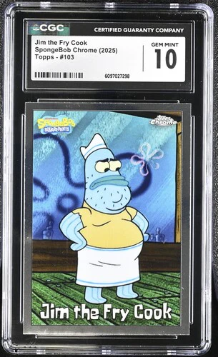 JIM THE FRY COOK SPONGEBOB CHROME #103 2025 ENGLISH CGC GEM MINT 10