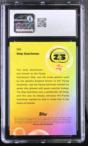 SHIP DUTCHMAN SPONGEBOB CHROME #130 2025 ENGLISH CGC GEM MINT 10 - Image 2