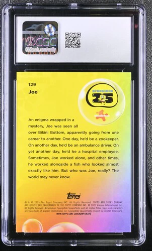 JOE SPONGEBOB CHROME #129 2025 ENGLISH CGC GEM MINT 10 - Image 2