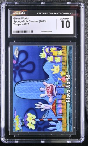 GLOVE WORLD SPONGEBOB CHROME #126 2025 ENGLISH CGC GEM MINT 10