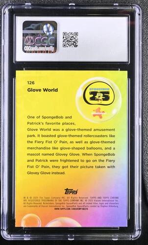 GLOVE WORLD SPONGEBOB CHROME #126 2025 ENGLISH CGC GEM MINT 10 - Image 2