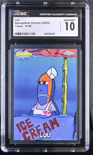 LOU SPONGEBOB CHROME #148 2025 ENGLISH CGC GEM MINT 10