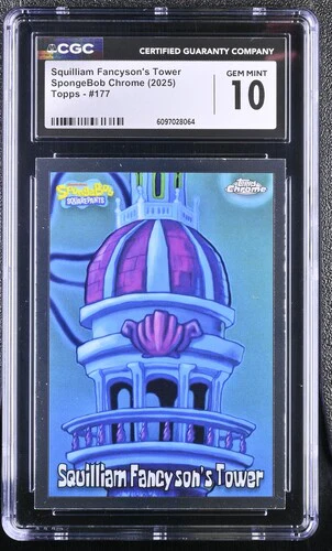 SQUILLIAM FANCYSON'S TOWER SPONGEBOB CHROME #177 2025 ENGLISH CGC GEM MINT 10