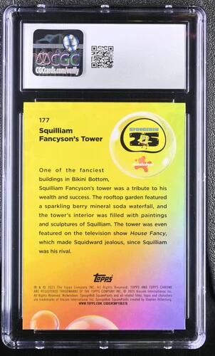 SQUILLIAM FANCYSON'S TOWER SPONGEBOB CHROME #177 2025 ENGLISH CGC GEM MINT 10 - Image 2