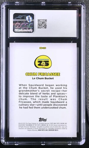 CHUM FRICASSEE SPONGEBOB CHROME KELP REVIEWS #BB-20 2025 ENGLISH CGC GEM MINT 10 - Image 2