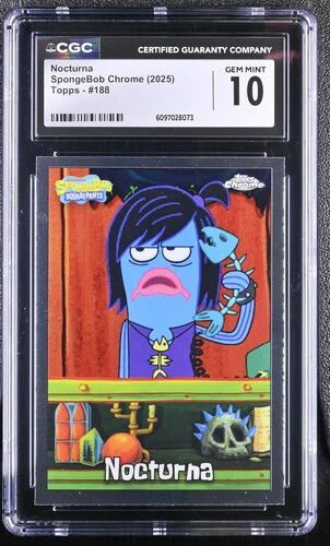 NOCTURNA SPONGEBOB CHROME #188 2025 ENGLISH CGC GEM MINT 10