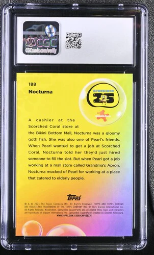 NOCTURNA SPONGEBOB CHROME #188 2025 ENGLISH CGC GEM MINT 10 - Image 2