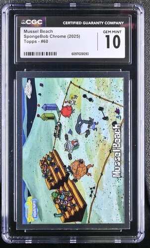 MUSSEL BEACH SPONGEBOB CHROME #60 2025 ENGLISH CGC GEM MINT 10