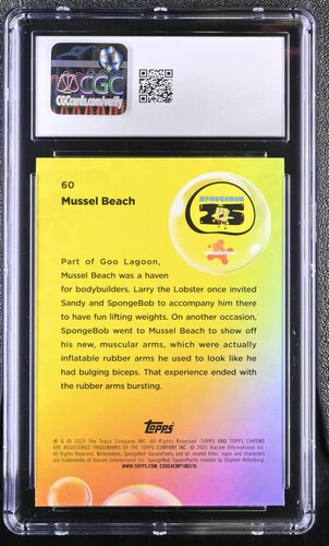 MUSSEL BEACH SPONGEBOB CHROME #60 2025 ENGLISH CGC GEM MINT 10 - Image 2