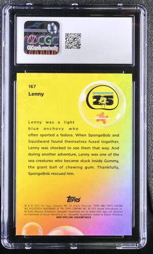 LENNY SPONGEBOB CHROME #167 2025 ENGLISH CGC GEM MINT 10 - Image 2