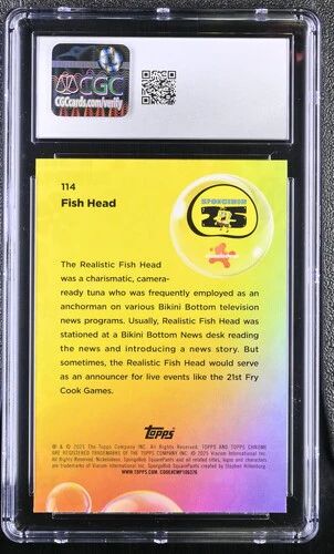 FISH HEAD SPONGEBOB CHROME #114 2025 ENGLISH CGC GEM MINT 10 - Image 2