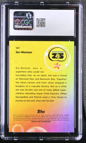 GO-WOMAN SPONGEBOB CHROME #141 2025 ENGLISH CGC GEM MINT 10 - Image 2