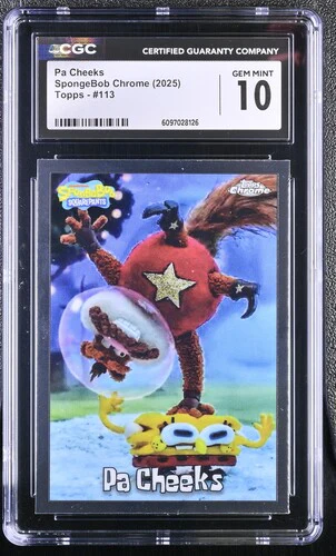 PA CHEEKS SPONGEBOB CHROME #113 2025 ENGLISH CGC GEM MINT 10