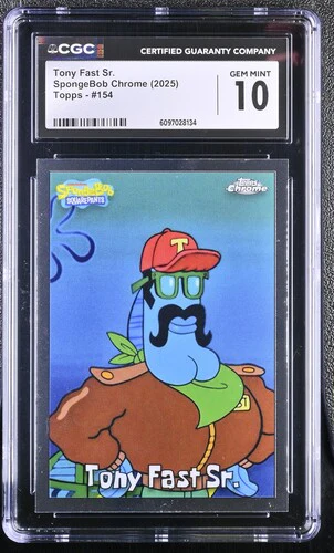 TONY FAST SR. SPONGEBOB CHROME #154 2025 ENGLISH CGC GEM MINT 10