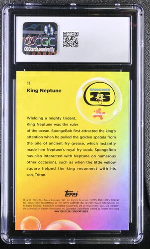 KING NEPTUNE SPONGEBOB CHROME #11 2025 ENGLISH CGC GEM MINT 10 - Image 2