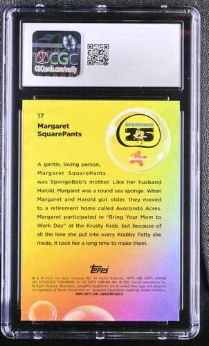 MARGARET SQUAREPANTS SPONGEBOB CHROME #17 2025 ENGLISH CGC GEM MINT 10 - Image 2
