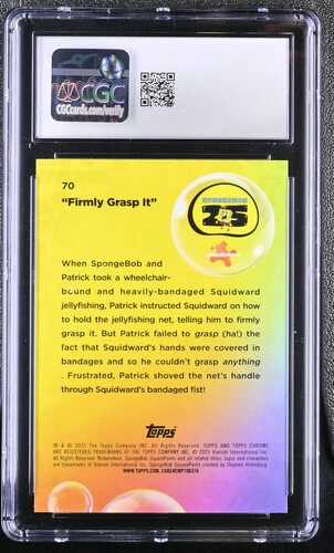 FIRMLY GRASP IT SPONGEBOB CHROME #70 2025 ENGLISH CGC GEM MINT 10 - Image 2