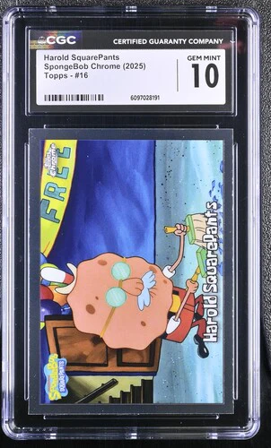 HAROLD SQUAREPANTS SPONGEBOB CHROME #16 2025 ENGLISH CGC GEM MINT 10