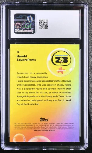 HAROLD SQUAREPANTS SPONGEBOB CHROME #16 2025 ENGLISH CGC GEM MINT 10 - Image 2