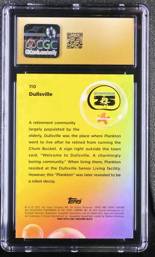 DULLSVILLE SPONGEBOB CHROME #110 2025 ENGLISH CGC PRISTINE 10 - Image 2