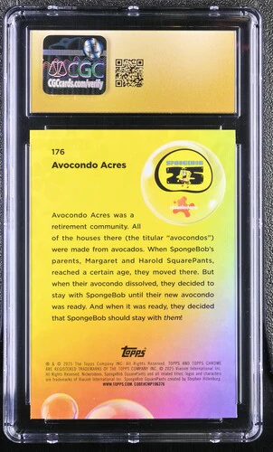 AVOCONDO ACRES SPONGEBOB CHROME #176 2025 ENGLISH CGC PRISTINE 10 - Image 2