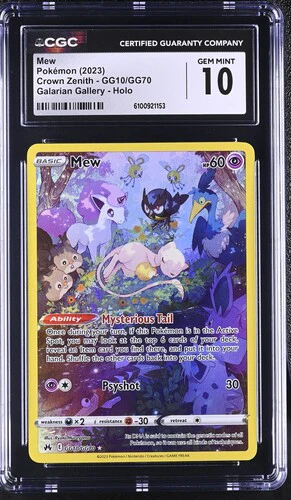 MEW CROWN ZENITH #GG10/GG70 GALARIAN GALLERY HOLO 2023 ENGLISH CGC GEM MINT 10