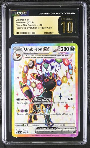UMBREON EX BLACK STAR PROMOS PRISMATIC EVOLUTIONS FIGURE COLL. #176 2025 ENGLISH CGC PRISTINE 10