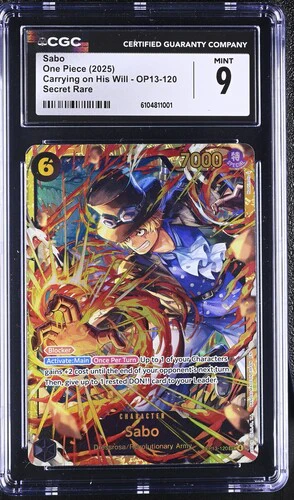 SABO CARRYING ON HIS WILL SECRET RARE #OP13-120 2025 ENGLISH CGC 9