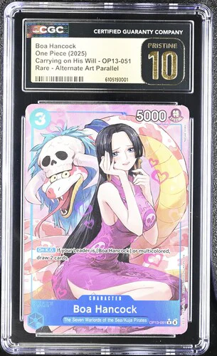 BOA HANCOCK CARRYING ON HIS WILL #OP13-051 RARE ALTERNATE ART PARALLEL 2025 ENGLISH CGC PRISTINE 10