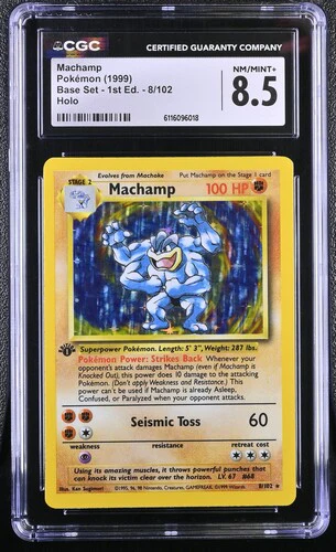 MACHAMP BASE SET - 1ST ED. HOLO #8/102 1999 ENGLISH CGC 8.5