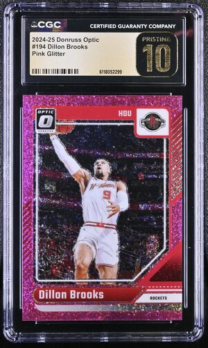 2024-25 DILLON BROOKS #PINK GLITTER OPTIC 194 CGC PRISTINE 10