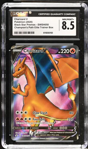 CHARIZARD V BLACK STAR PROMOS CHAMPION'S PATH ELITE TRAINER BOX #SWSH050 2020 ENGLISH CGC 8.5