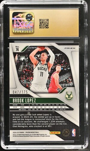 2024-25 BROOK LOPEZ #WHITE PRIZM 74 CGC PRISTINE 10 - Image 2