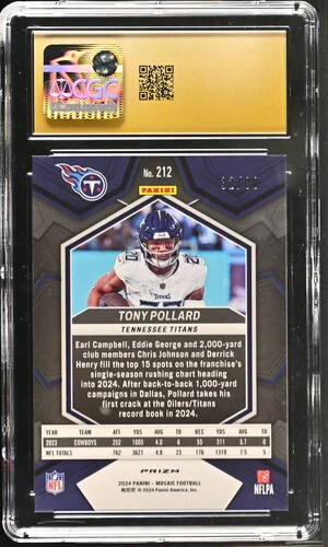 2024 TONY POLLARD #CHOICE FUSION RED & YELLOW MOSAIC 212 CGC PRISTINE 10 - Image 2