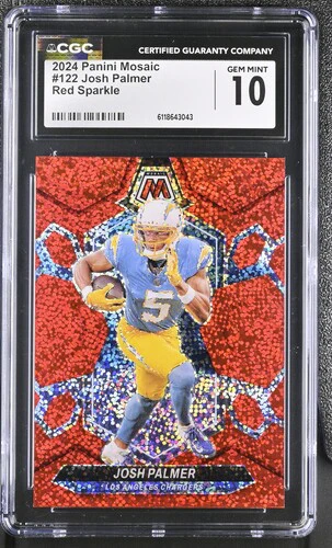 2024 JOSH PALMER #RED SPARKLE MOSAIC 122 CGC GEM MINT 10