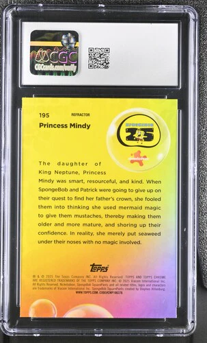 PRINCESS MINDY SPONGEBOB CHROME REFRACTOR #195 2025 ENGLISH CGC GEM MINT 10 - Image 2