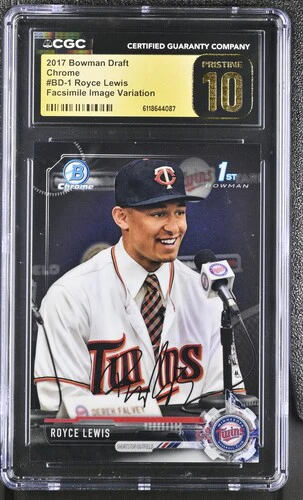 2017 ROYCE LEWIS #FACSIMILE IMAGE VARIATION DRAFT CHROME BD-1 CGC PRISTINE 10
